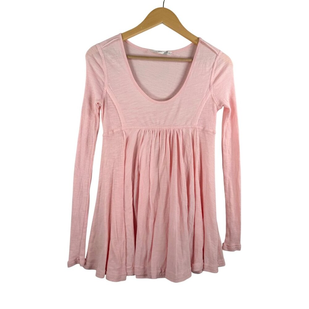 Altard State light pink pleated baby doll top Y2K 90s sz XS